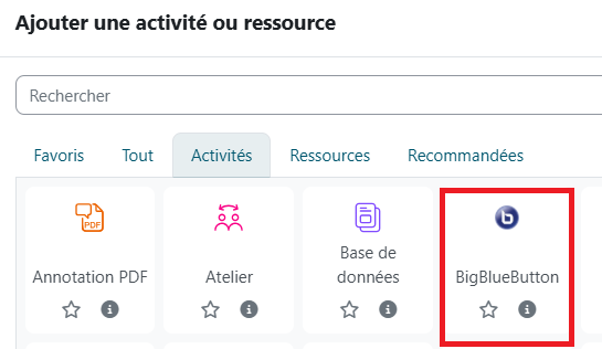Plugin Big Blue Button sur Moodle